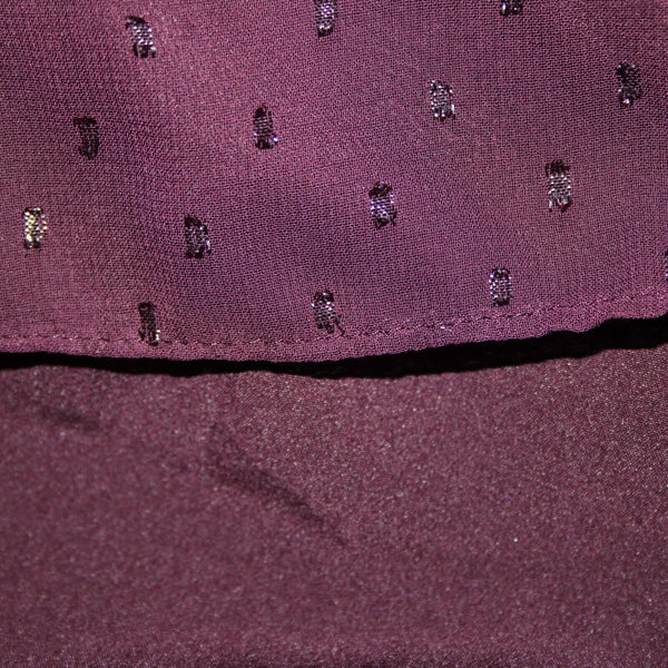 Point Sur NEW $98 Sz M Purple Eggplant Chiffon Overlay Two Pc 100% Polyester Top