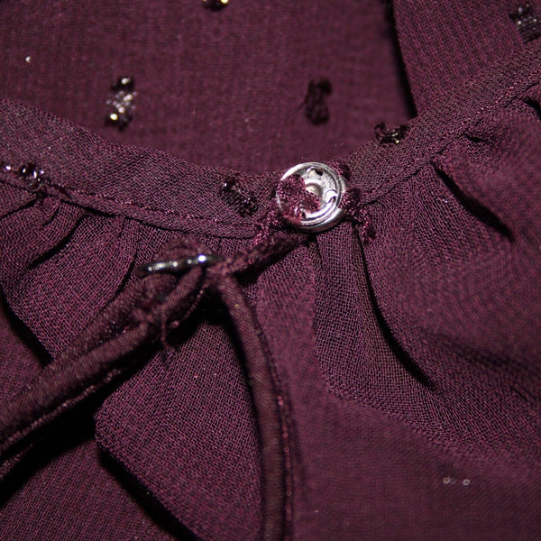 Point Sur NEW $98 Sz M Purple Eggplant Chiffon Overlay Two Pc 100% Polyester Top