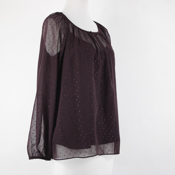 Point Sur NEW $98 Sz M Purple Eggplant Chiffon Overlay Two Pc 100% Polyester Top