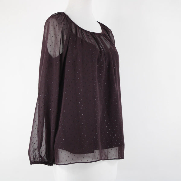 Point Sur NEW $98 Sz M Purple Eggplant Chiffon Overlay Two Pc 100% Polyester Top