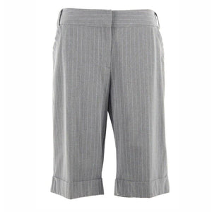 Methode Sz 12 x 13" Gray White Striped Polyester Blend Dress Shorts