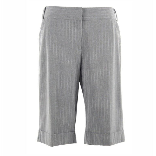 Methode Sz 12 x 13" Gray White Striped Polyester Blend Dress Shorts