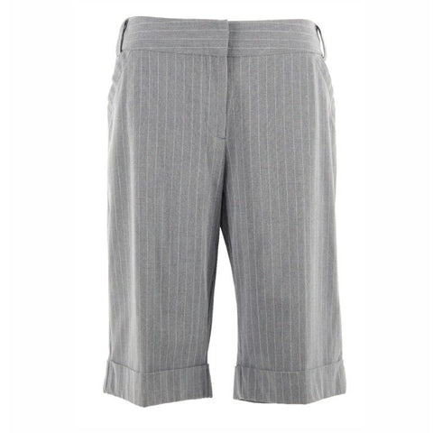 Methode Sz 12 x 13" Gray White Striped Polyester Blend Dress Shorts