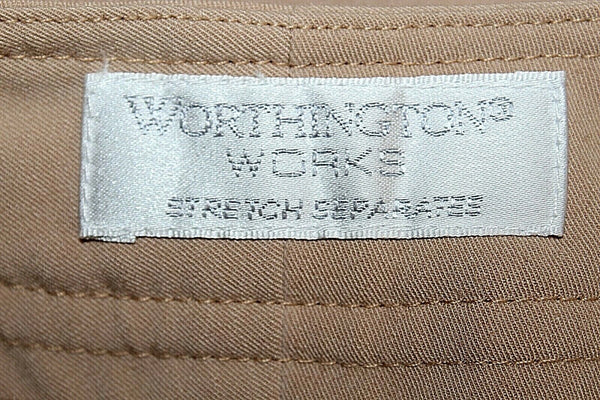 Worthington Works Sz 4L x 30 Tan Straight Poly Rayon Spandex Trouser Pant