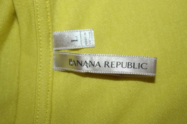 Banana Republic NEW Sz L Neon Yellow Signature Tee 100% Modal Knit Top