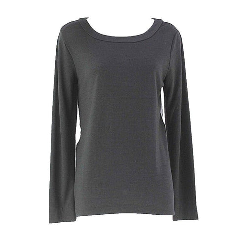 Ann Taylor LOFT Sz S Black White Knit Front Poly Cotton Blend Top