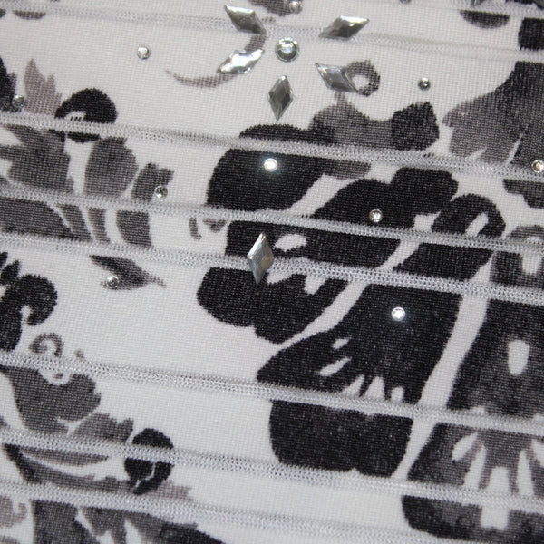 Cathy Top NEW $44 Sz 3X White Black Printed Design Polyester Spandex Top