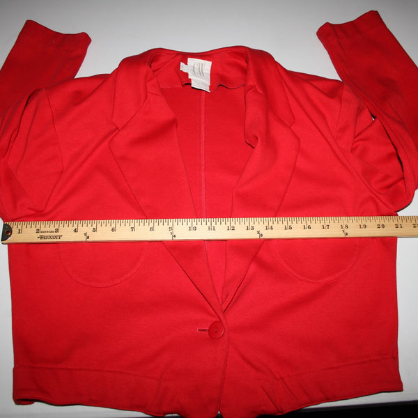 Clifford Willis Sz M Red Collared Button Short 100% Cotton Blazer Vintage Jacket