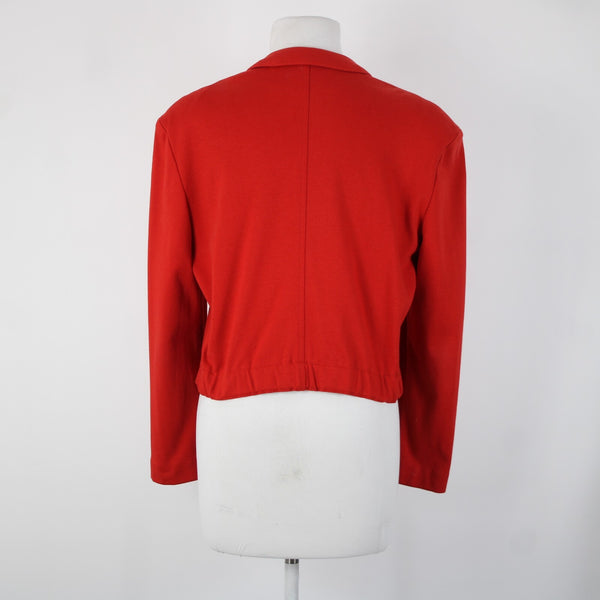 Clifford Willis Sz M Red Collared Button Short 100% Cotton Blazer Vintage Jacket