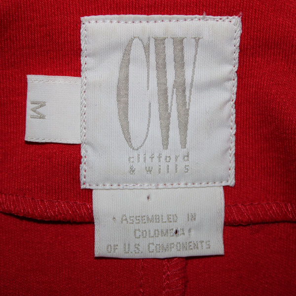 Clifford Willis Sz M Red Collared Button Short 100% Cotton Blazer Vintage Jacket