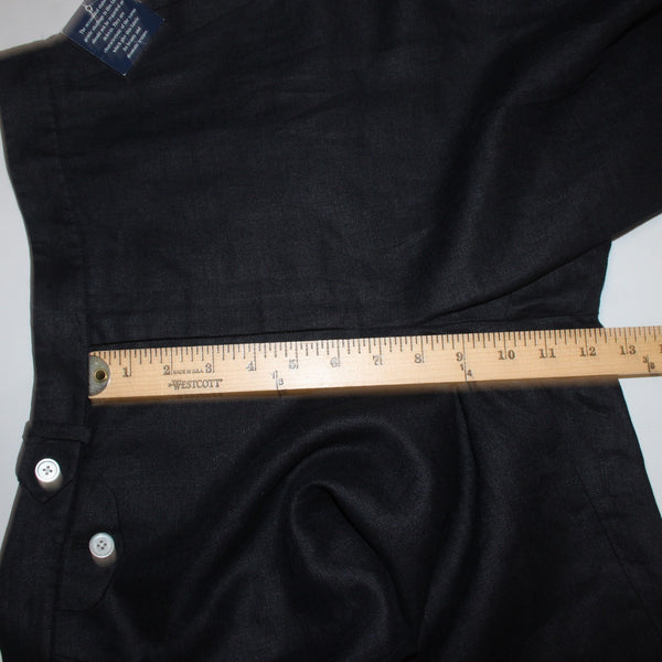 Chaps Pant NEW Sz 12 x 29 Black Pockets Lined Wide Leg 100% Linen Acetate Pant