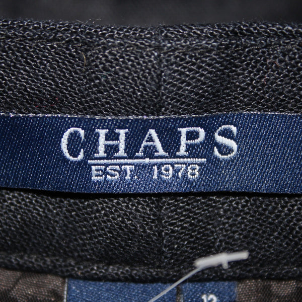 Chaps Pant NEW Sz 12 x 29 Black Pockets Lined Wide Leg 100% Linen Acetate Pant