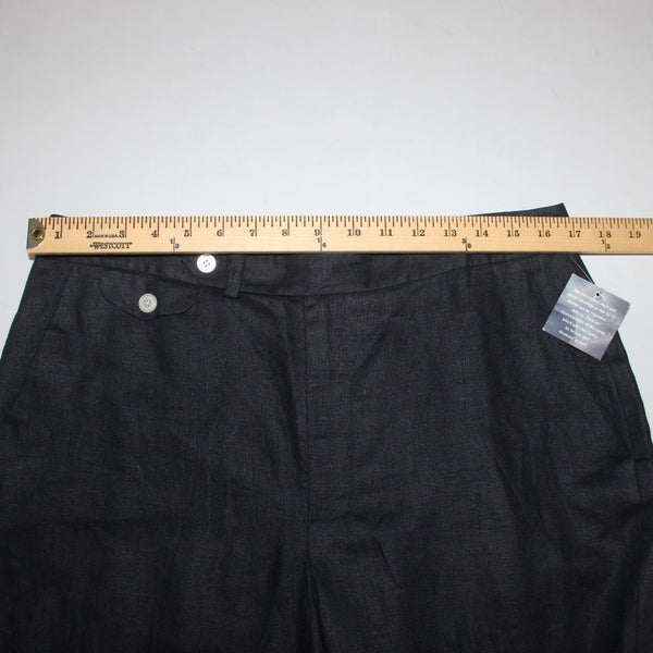 Chaps Pant NEW Sz 12 x 29 Black Pockets Lined Wide Leg 100% Linen Acetate Pant