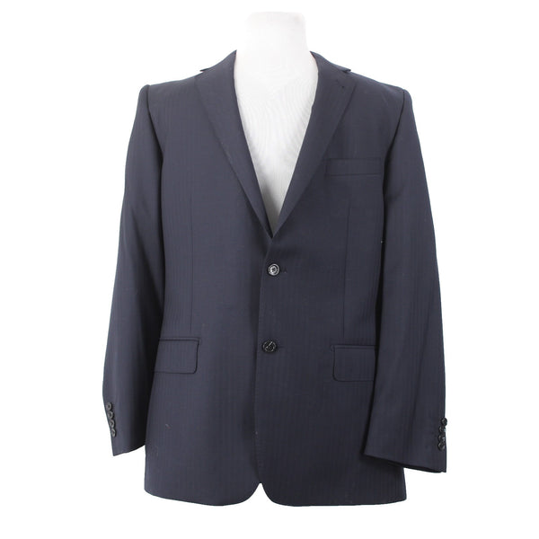 Snead For Men 44L Blazer Jacket Navy Blue Two Button 100% Wool Blazer Jacket