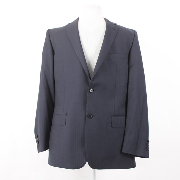 Snead For Men 44L Blazer Jacket Navy Blue Two Button 100% Wool Blazer Jacket