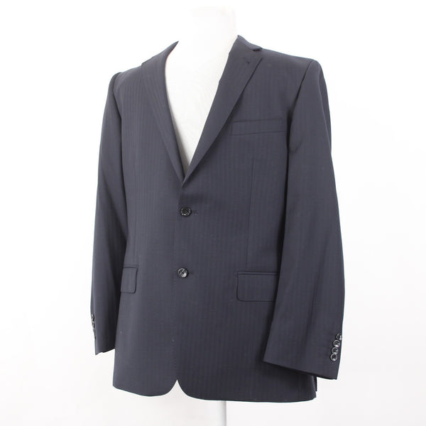 Snead For Men 44L Blazer Jacket Navy Blue Two Button 100% Wool Blazer Jacket