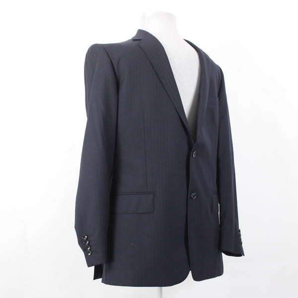 Snead For Men 44L Blazer Jacket Navy Blue Two Button 100% Wool Blazer Jacket