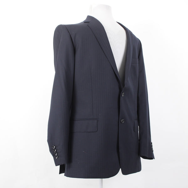 Snead For Men 44L Blazer Jacket Navy Blue Two Button 100% Wool Blazer Jacket