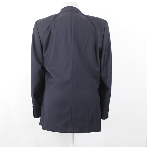 Snead For Men 44L Blazer Jacket Navy Blue Two Button 100% Wool Blazer Jacket