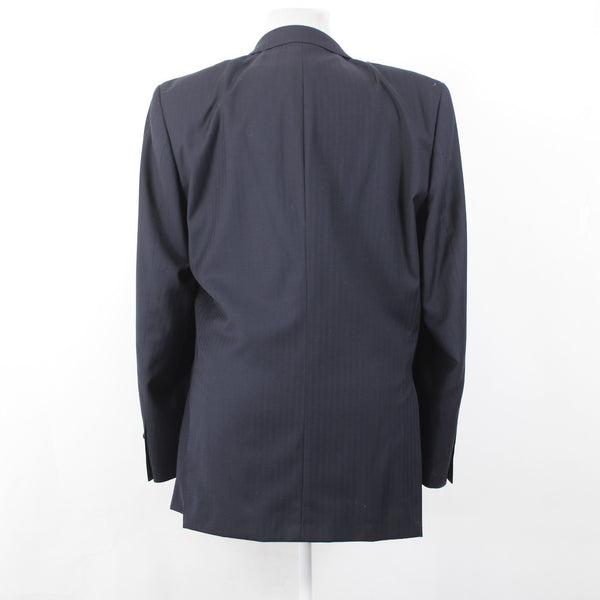 Snead For Men 44L Blazer Jacket Navy Blue Two Button 100% Wool Blazer Jacket