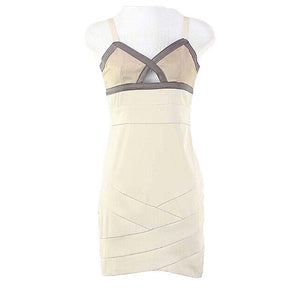 Romeo & Juliet Sz S Tan Taupe Color Contrast Poly Cotton Blend Slip Dress