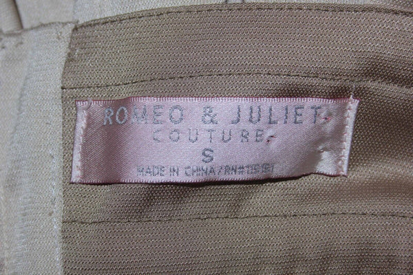 Romeo & Juliet Sz S Tan Taupe Color Contrast Poly Cotton Blend Slip Dress
