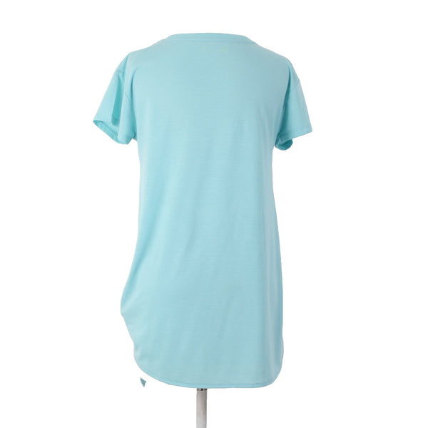 Xersion AW Top Sz S Aqua Blue Twist Front Round Neck Polyester Rayon AW Top