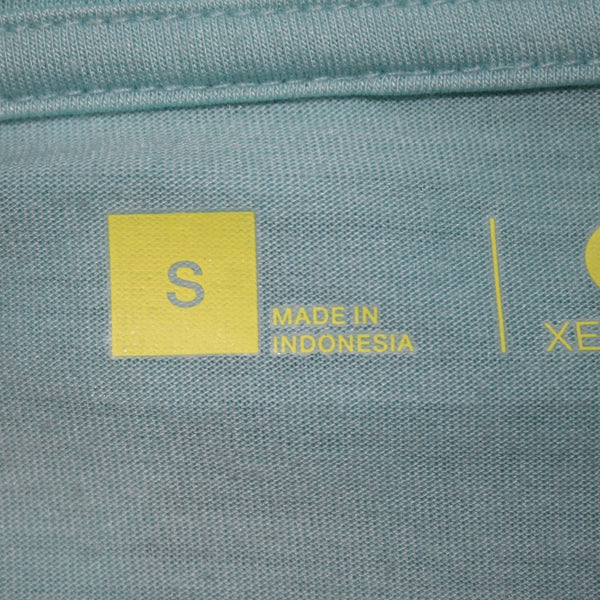 Xersion AW Top Sz S Aqua Blue Twist Front Round Neck Polyester Rayon AW Top