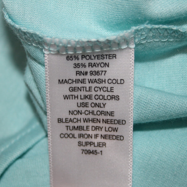 Xersion AW Top Sz S Aqua Blue Twist Front Round Neck Polyester Rayon AW Top