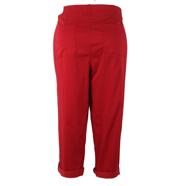 Westport NEW $40 Signature Fit Sz 22W x 25 Red Mid Rise Cotton Nylon Capri Pant