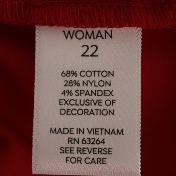 Westport NEW $40 Signature Fit Sz 22W x 25 Red Mid Rise Cotton Nylon Capri Pant