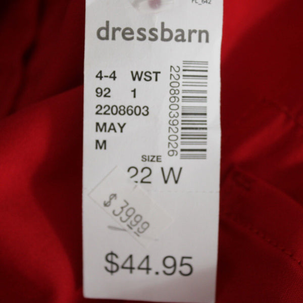 Westport NEW $40 Signature Fit Sz 22W x 25 Red Mid Rise Cotton Nylon Capri Pant