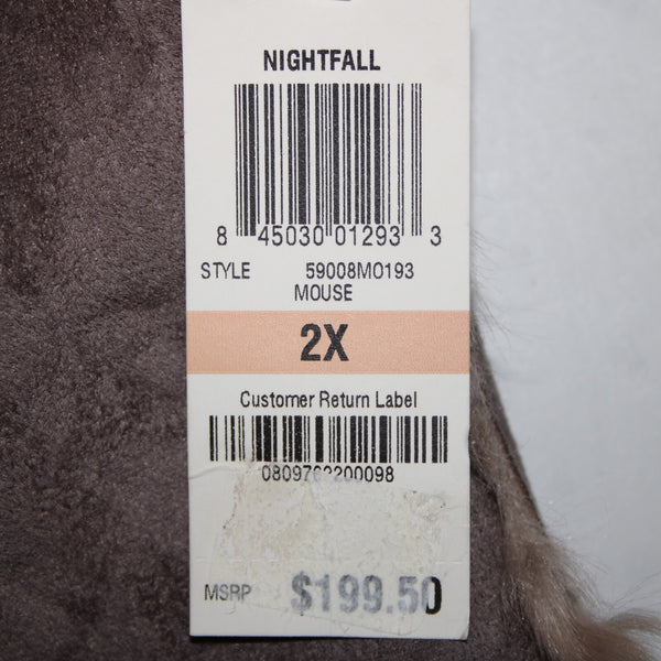 INC NEW $200 Sz 2X Brown Tan Pockets Collared Faux Fur Faux Suede Vest