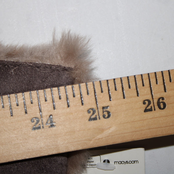 INC NEW $200 Sz 2X Brown Tan Pockets Collared Faux Fur Faux Suede Vest