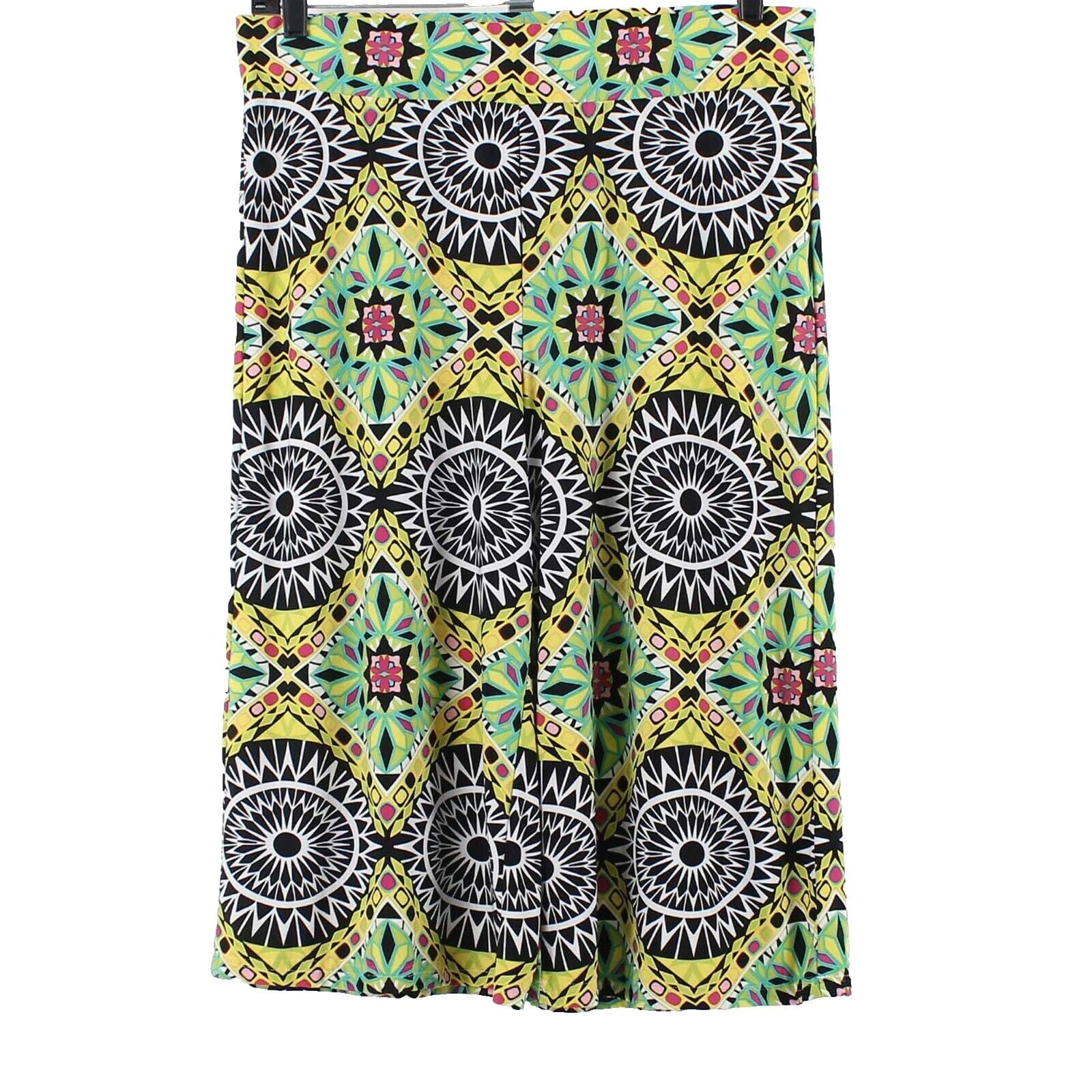 Sunny Leigh Sz PXL X 18 Lime Green Multi Wide Leg Polyester Blend Pant