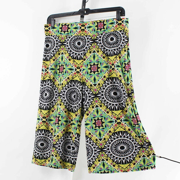 Sunny Leigh Sz PXL X 18 Lime Green Multi Wide Leg Polyester Blend Pant