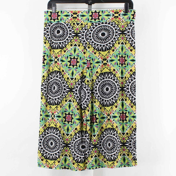 Sunny Leigh Sz PXL X 18 Lime Green Multi Wide Leg Polyester Blend Pant