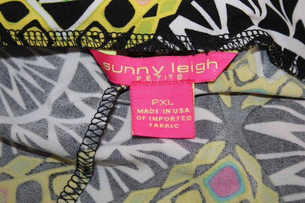 Sunny Leigh Sz PXL X 18 Lime Green Multi Wide Leg Polyester Blend Pant