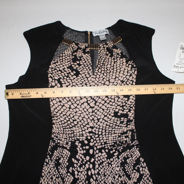 Joseph Ribkoff Dress NEW Sz 20 Black Tan Gold Eyelets Sleeveless Polyester Dress