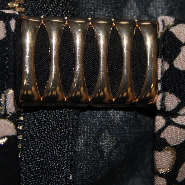 Joseph Ribkoff Dress NEW Sz 20 Black Tan Gold Eyelets Sleeveless Polyester Dress