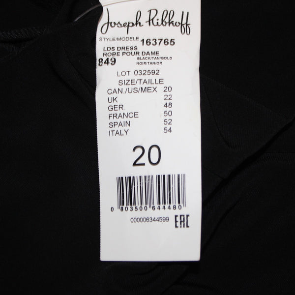 Joseph Ribkoff Dress NEW Sz 20 Black Tan Gold Eyelets Sleeveless Polyester Dress