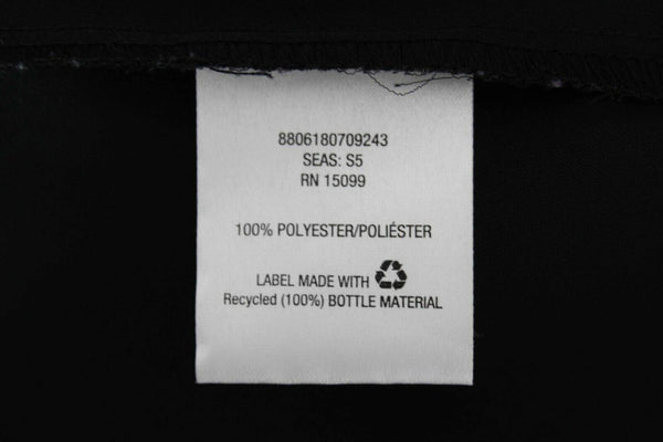 Metaphor Sz XS Black White Sheer Patch Pockets Pleat Back 100% Polyester Top