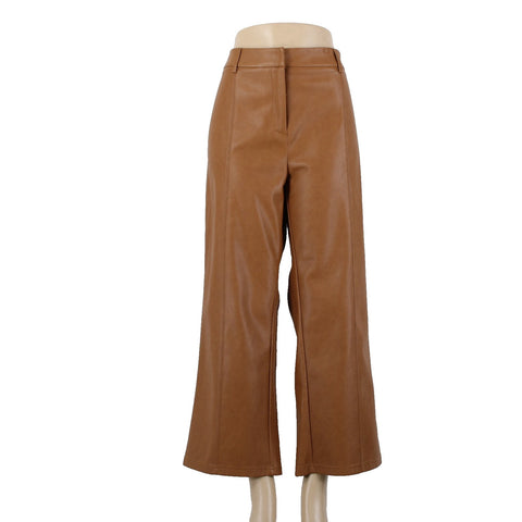 7 for All ManKind NEW Sz L x 26" Camel Faux Leather Polyurethane Poly Lined Pant
