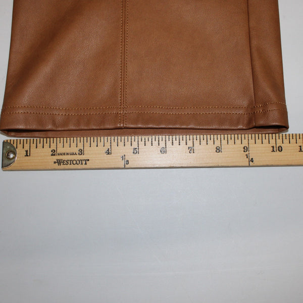 7 for All ManKind NEW Sz L x 26" Camel Faux Leather Polyurethane Poly Lined Pant