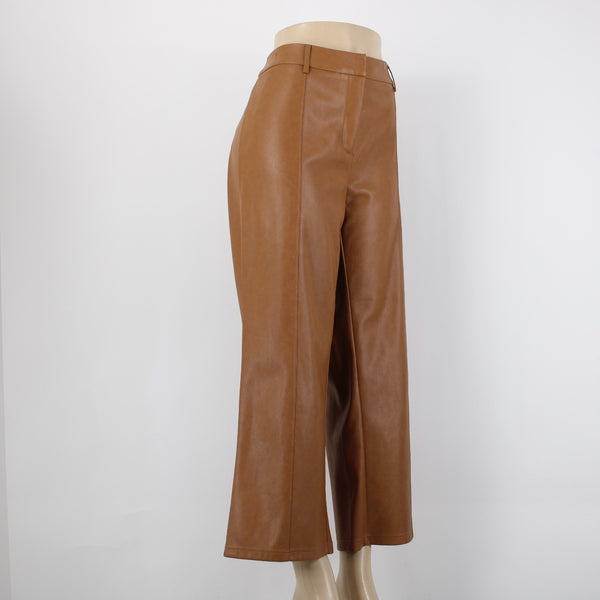 7 for All ManKind NEW Sz L x 26" Camel Faux Leather Polyurethane Poly Lined Pant