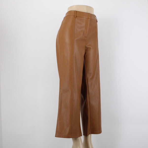 7 for All ManKind NEW Sz L x 26" Camel Faux Leather Polyurethane Poly Lined Pant