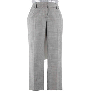 Dolce & Gabbana Sz 40 x 25 Black White Wool Spandex Straight Leg Pant