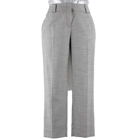 Dolce & Gabbana Sz 40 x 25 Black White Wool Spandex Straight Leg Pant