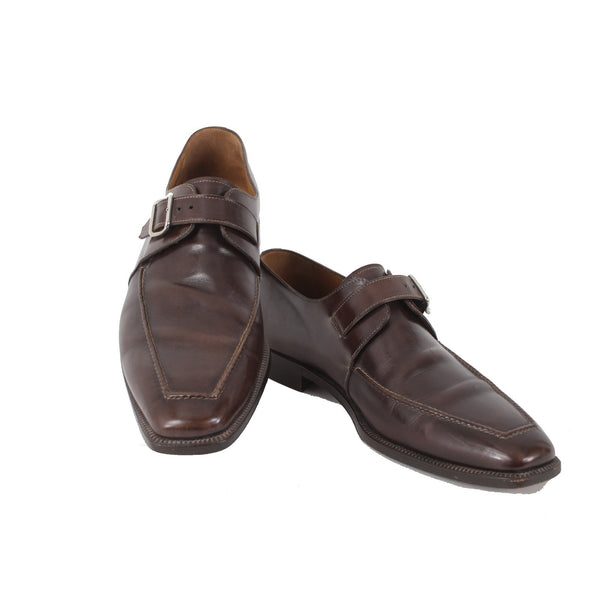 StefanoBi Shoes Sz 12 Dark Brown Monk Strap Leather Dress Shoes