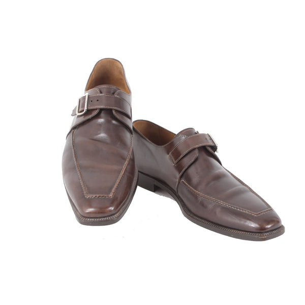 StefanoBi Shoes Sz 12 Dark Brown Monk Strap Leather Dress Shoes